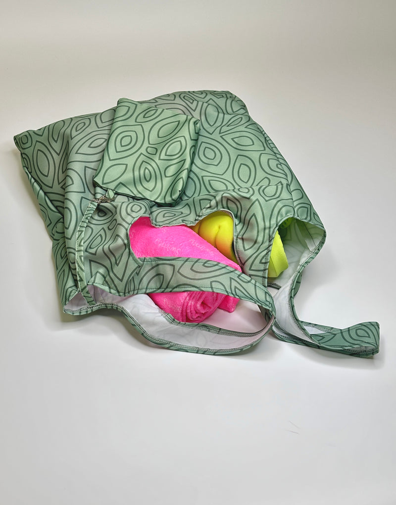 Shopper Bag with wallet, LEAVES - FACEMASK | NÄOMASK