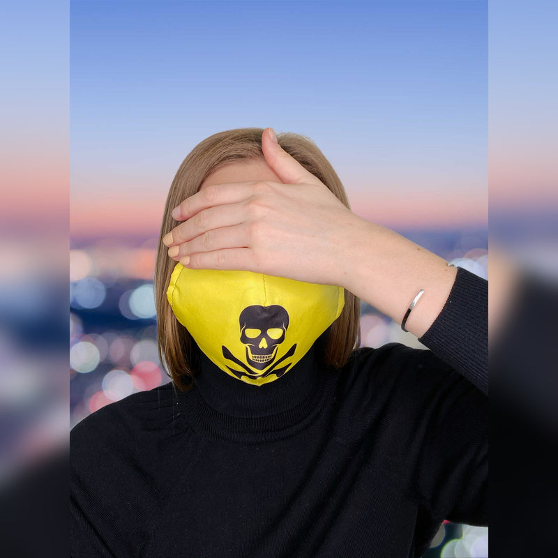 FACE MASK Pirate Skull Yellow - FACEWEAR